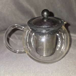 Bodum Assam Glass Tea Press Teapot Stainless Steel Infuser Filter Clear 34oz 1L